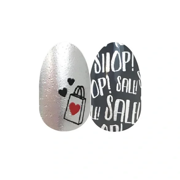 *Retired, HTF* Color Street: Shop Dead Gorgeous | Black Red Silver Stripes Gift - Picture 7 of 8